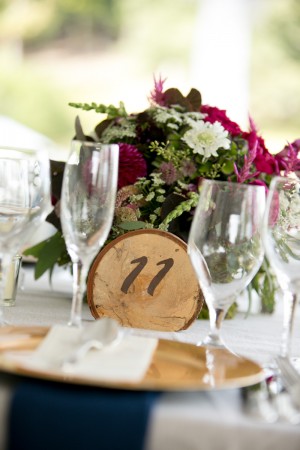 Round Bark Reception Table Markers