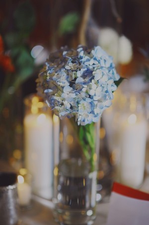 Blue Hydrangea Wedding Centerpiece