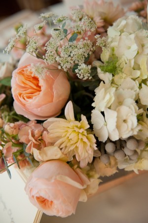 Peach and Ivory Centerpiece