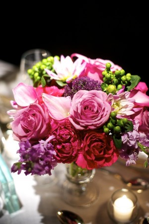 Pink and Purple Arrangement With Green Berries