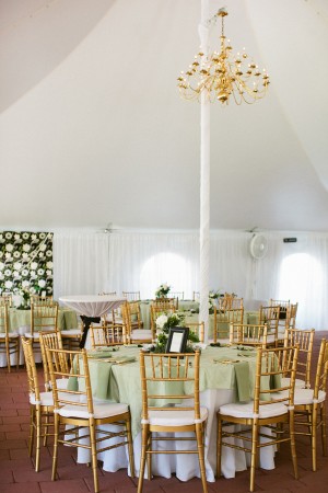 Reception Tent With Gold Chandelier