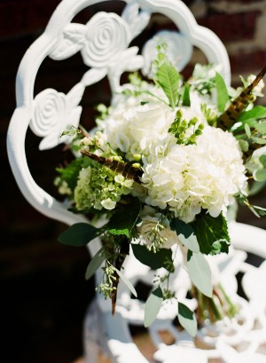 White and Green Hydrangea Bouquet