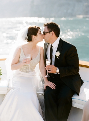 Bride and Groom on Yacht