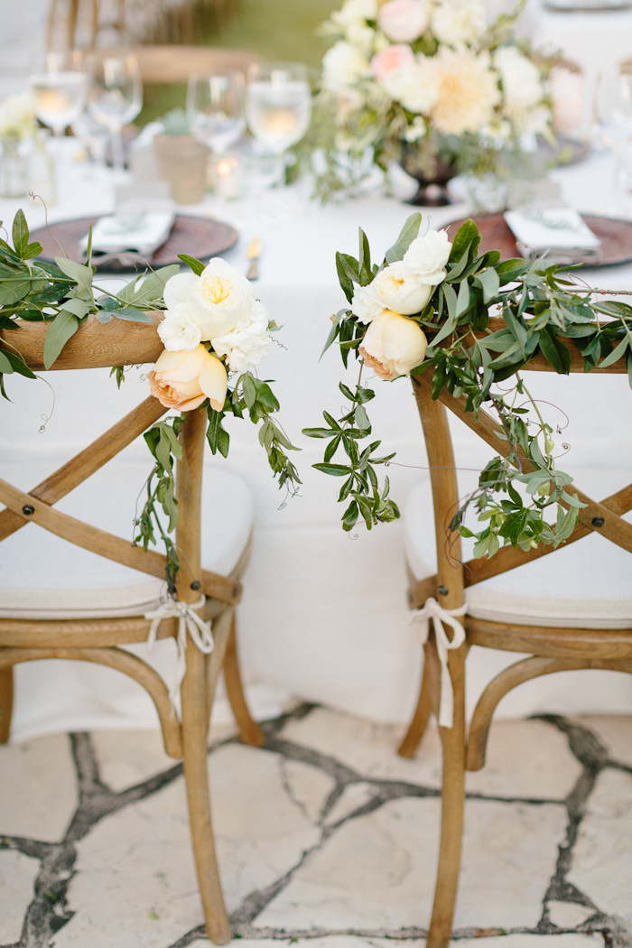 Floral Garland Bride and Groom Chairs