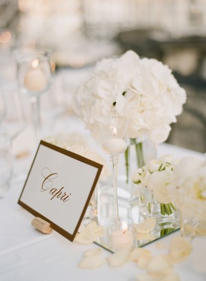 Gold Trimmed Reception Table Card