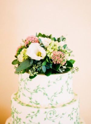 Green Floral Wedding Cake