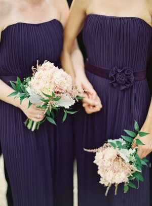 Purple Bridesmaids Dresses With Belt