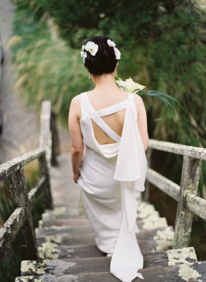 Sleeveless Sheath Wedding Gown With Crisscross Back 1