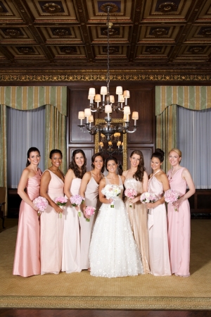 Long Pale Pink Bridesmaids Dresses