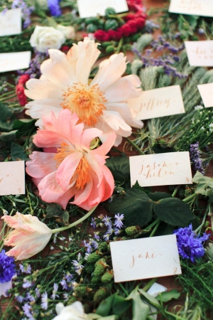 Gold Calligraphy Escort Cards