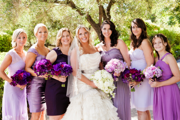 Lavender and Purple Bridesmaids Dresses