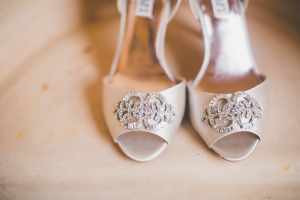 Peep Toe Rhinestone Bridal Heels