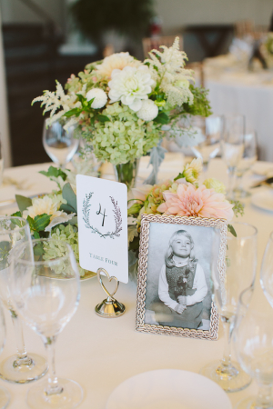 Pink and Green Reception Table Decor