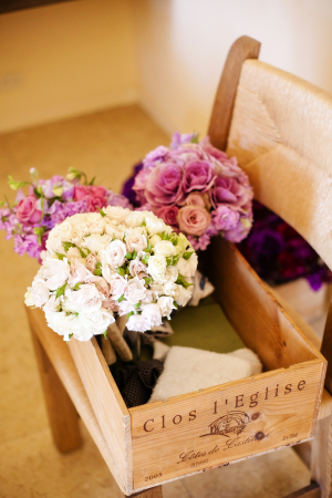 Purple and Cream Wedding Bouquets