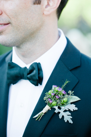 Purple and Green Berry Boutonniere