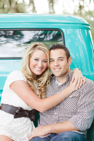 Couple in Turquoise Truck Bed 