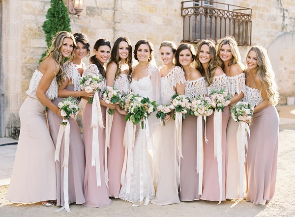 Pastel Pink Bridesmaids Dresses
