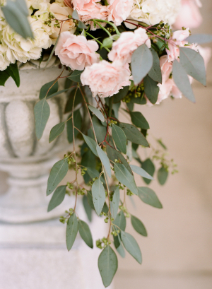 Pink and Cream Flowers With Greenery