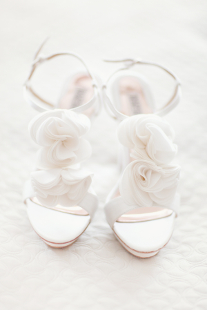 T Strap Shoes With Sheer Rosettes