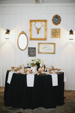 Vintage Black and Gold Table Setting