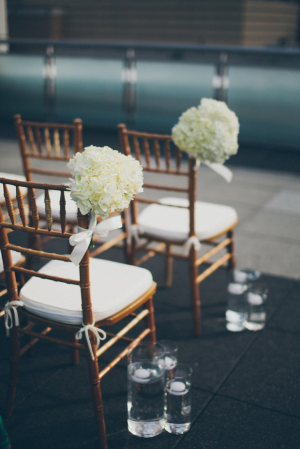White Flower Bouquets Ceremony Chair Decor