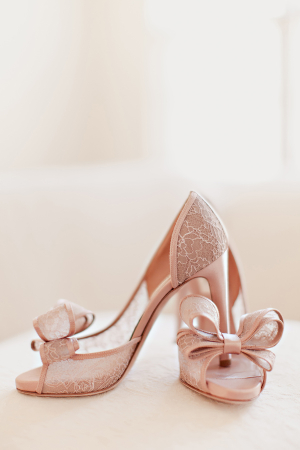 Blush Colored Lace Bridal Shoes