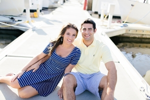 Couple in Nautical Dress on Dock
