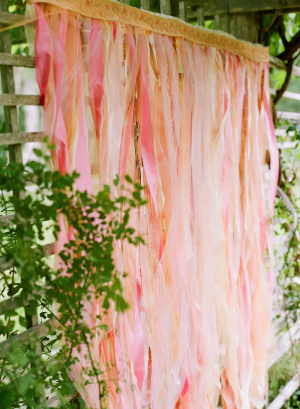 Pink Fabric Streamer Backdrop