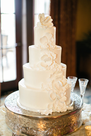 Wedding Cake With Cascading Sugar Flowers