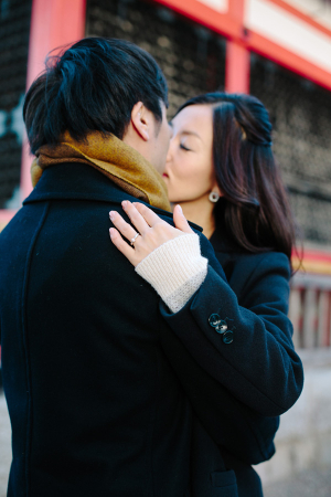 Winter Coats in Engagement Photos