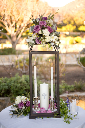 Unity Candles in Glass Lantern