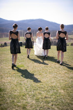 Black Lace Bridesmaids Dresses