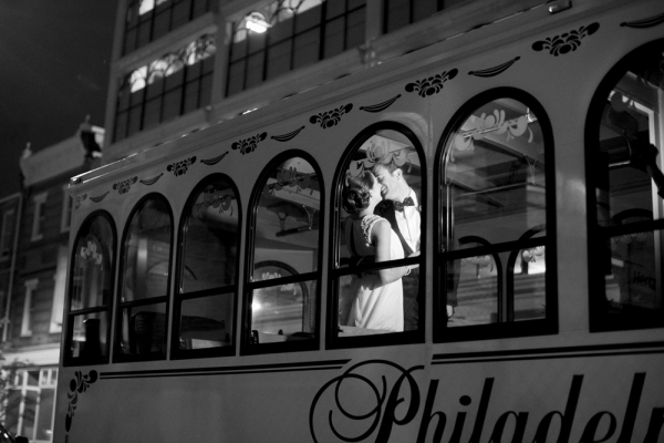 Couple on Philadelphia Trolley