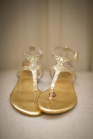 Gold Glitter Bridal Sandals
