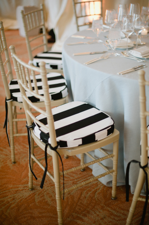 Black and White Striped Chair Cushions