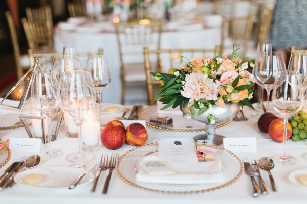 Fruit and Floral Reception Table Decor