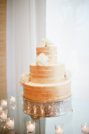 Peach Gold Wedding Cake