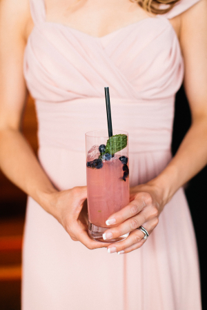 Pink Cocktail at Wedding Reception