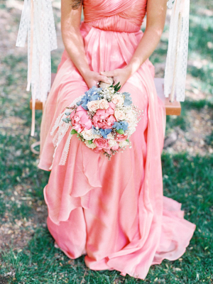 Pink Silk Bridesmaid Gown