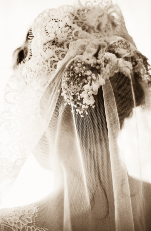 Bride in Lace Veil