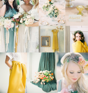 Dusty Teal and Lemon Wedding Colors