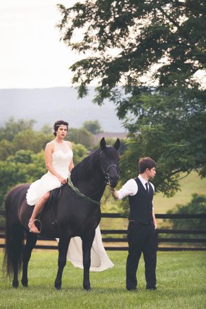 Groom and Bride with Horse