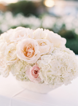 Ivory and Pale Pink Centerpiece
