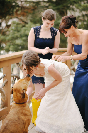 Bride Kissing Dog