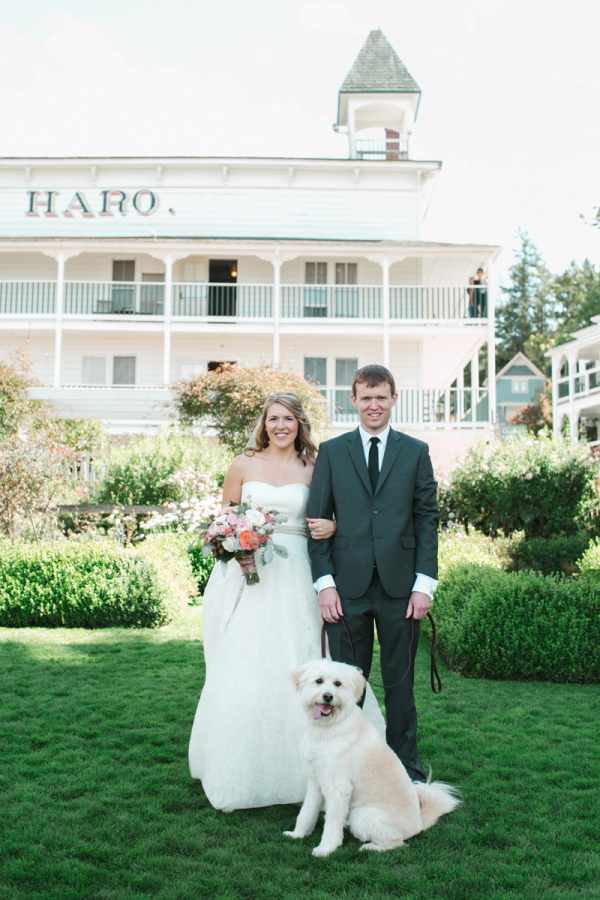 Bride and Groom with Pup