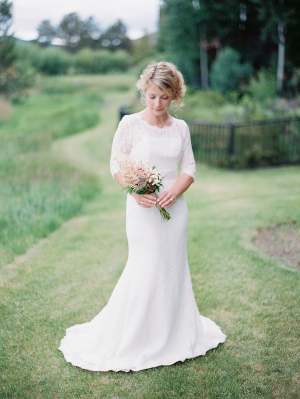 Bride in Lace Wedding Gown