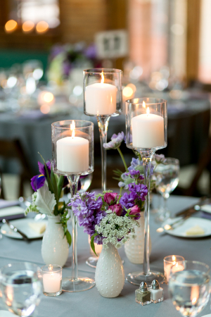Bud Vase and Tall Candle Centerpiece