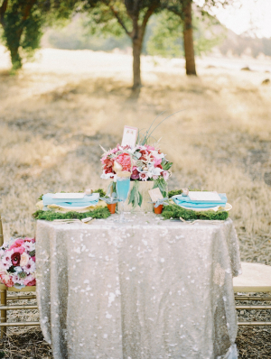 Fuchsia Aqua Wedding Tabletop