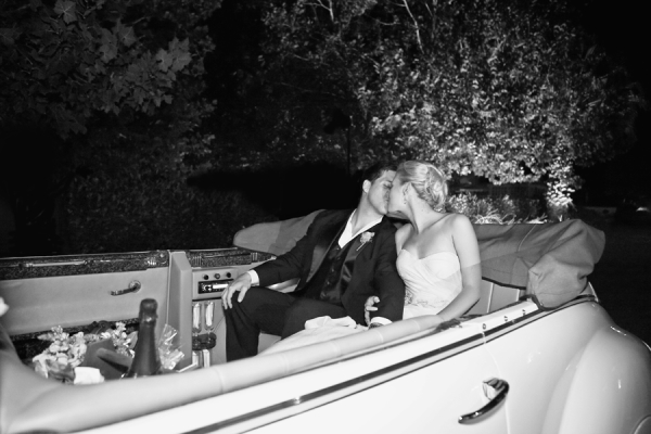 Wedding Getaway in Vintage Car