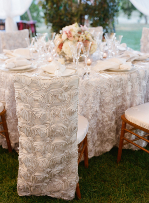 White Rosette Chair Covers